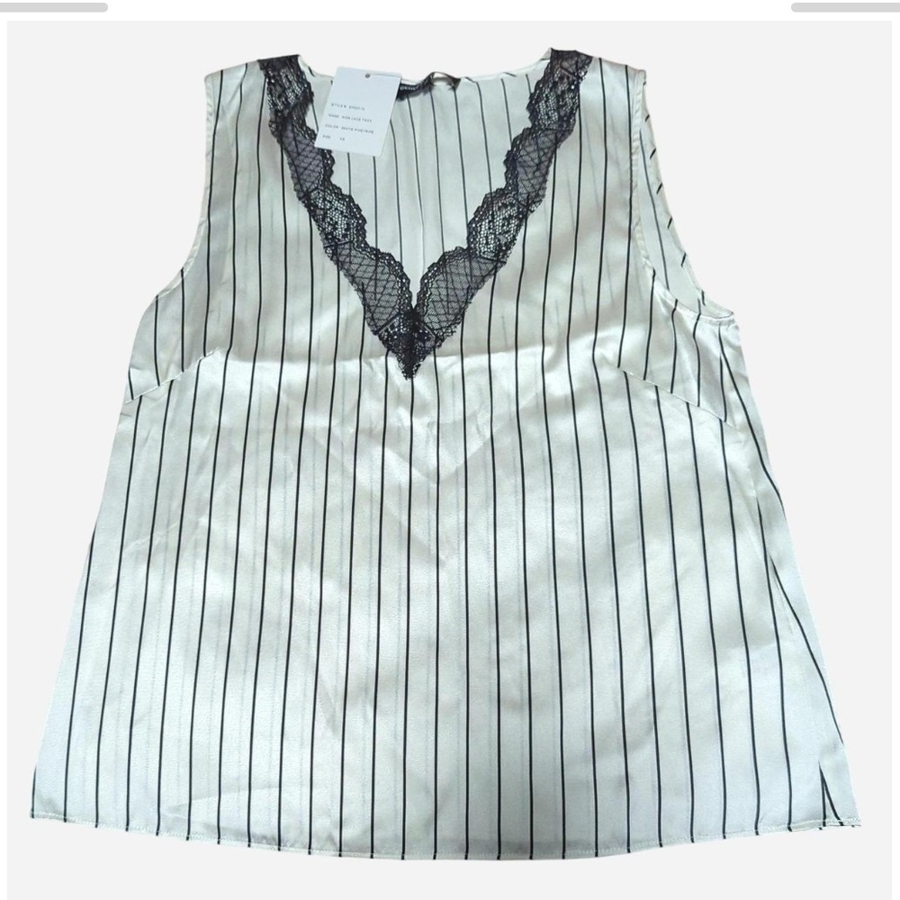 Generation Love Striped Lace Trim Chemise